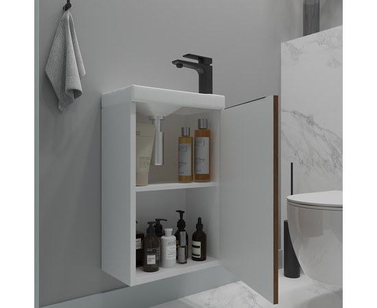 Тумба для ванной ЗОВ Монови, под раковину, подвесная, Белая 60 [CLONE] [CLONE] - Image 2