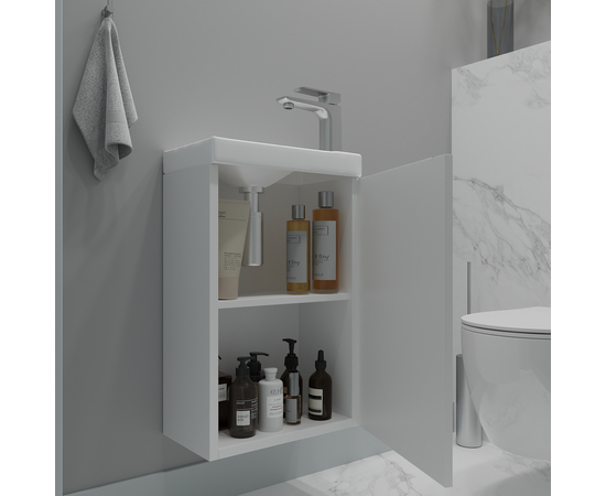 Тумба для ванной ЗОВ Монови, под раковину, подвесная, Белая 60 [CLONE] - Image 2