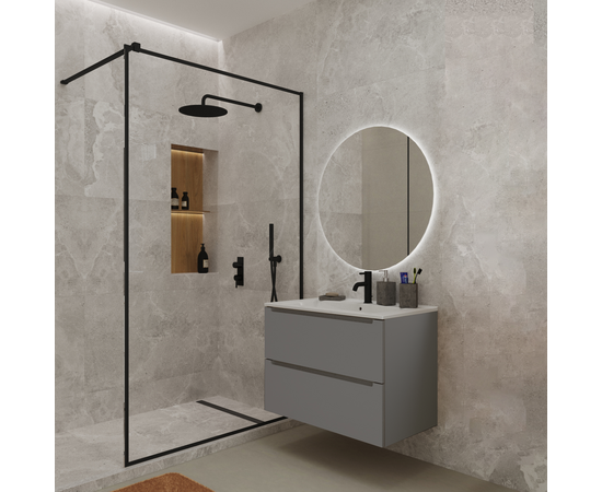 Тумба с раковиной Дион 80 Платиновый - Image 2