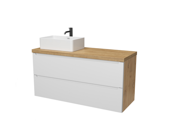 Тумба со столешницей Дион 120 Белый мат/Дуб