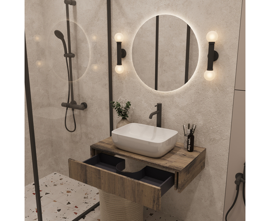 Тумба под раковину Токио, Древесина Аттик 100, 1 вырез - Изображение 2