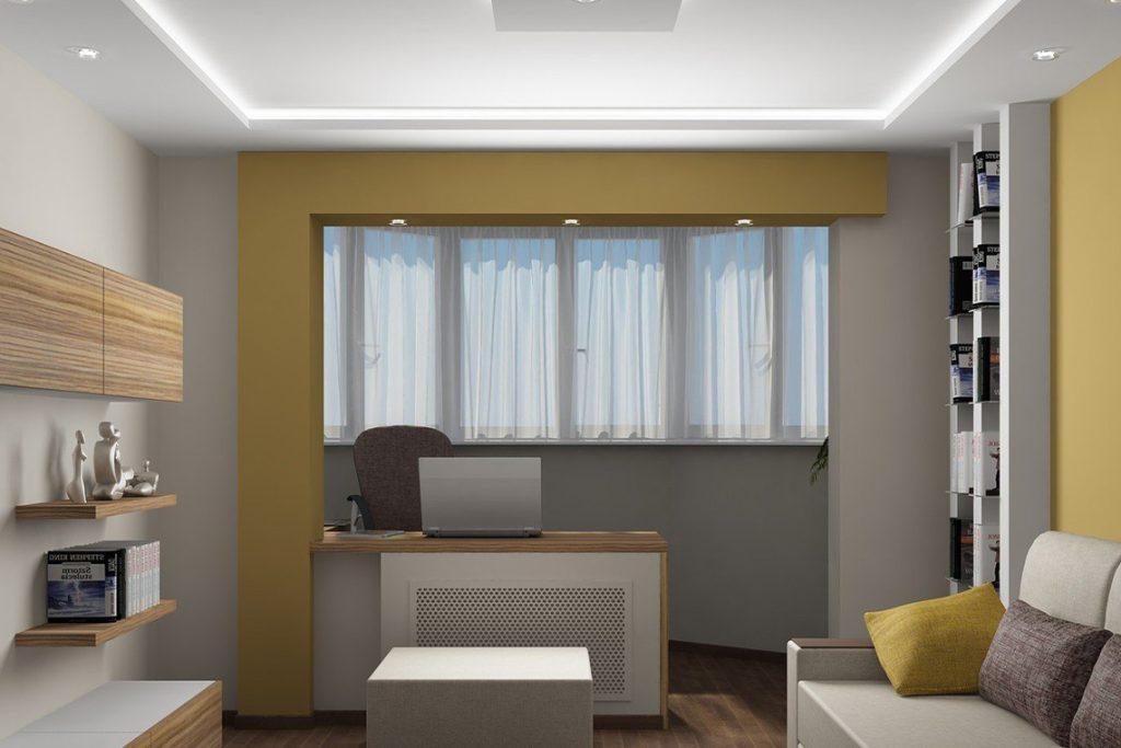 Дизайн маленького зала с балконом | Фото 