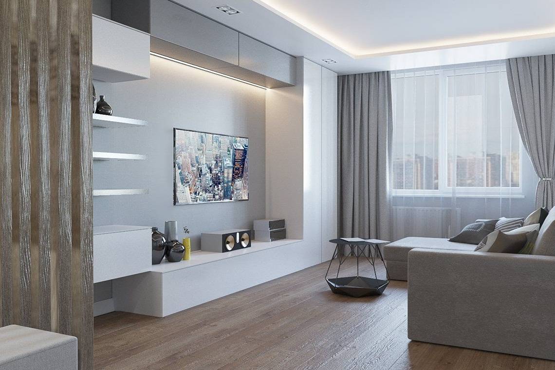Дизайн-проект интерьера однокомнатной квартиры 47 кв.м