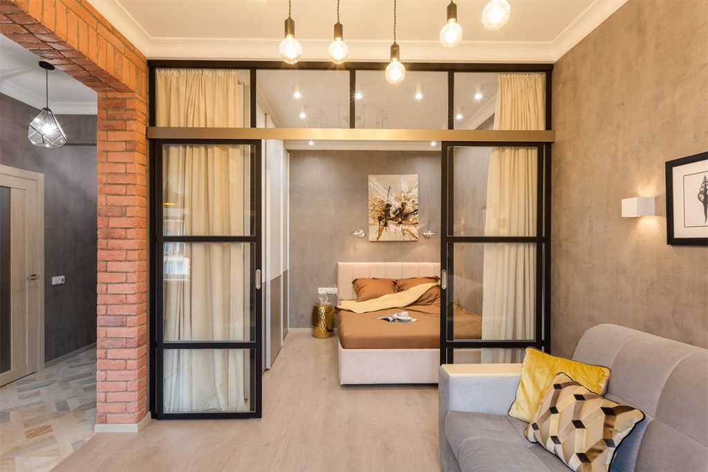 Идеи дизайна однокомнатной квартиры с двумя спальными комнатами