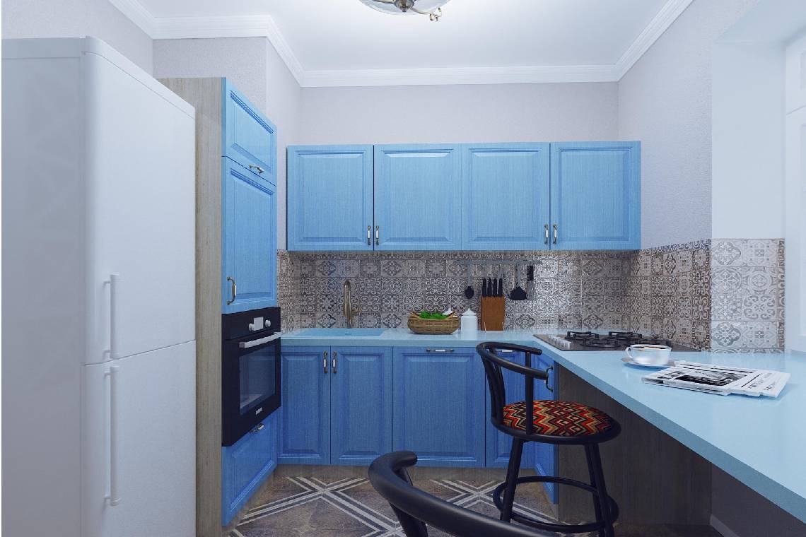 Кухни голубого цвета в интерьере — лучшие сочетания цветов